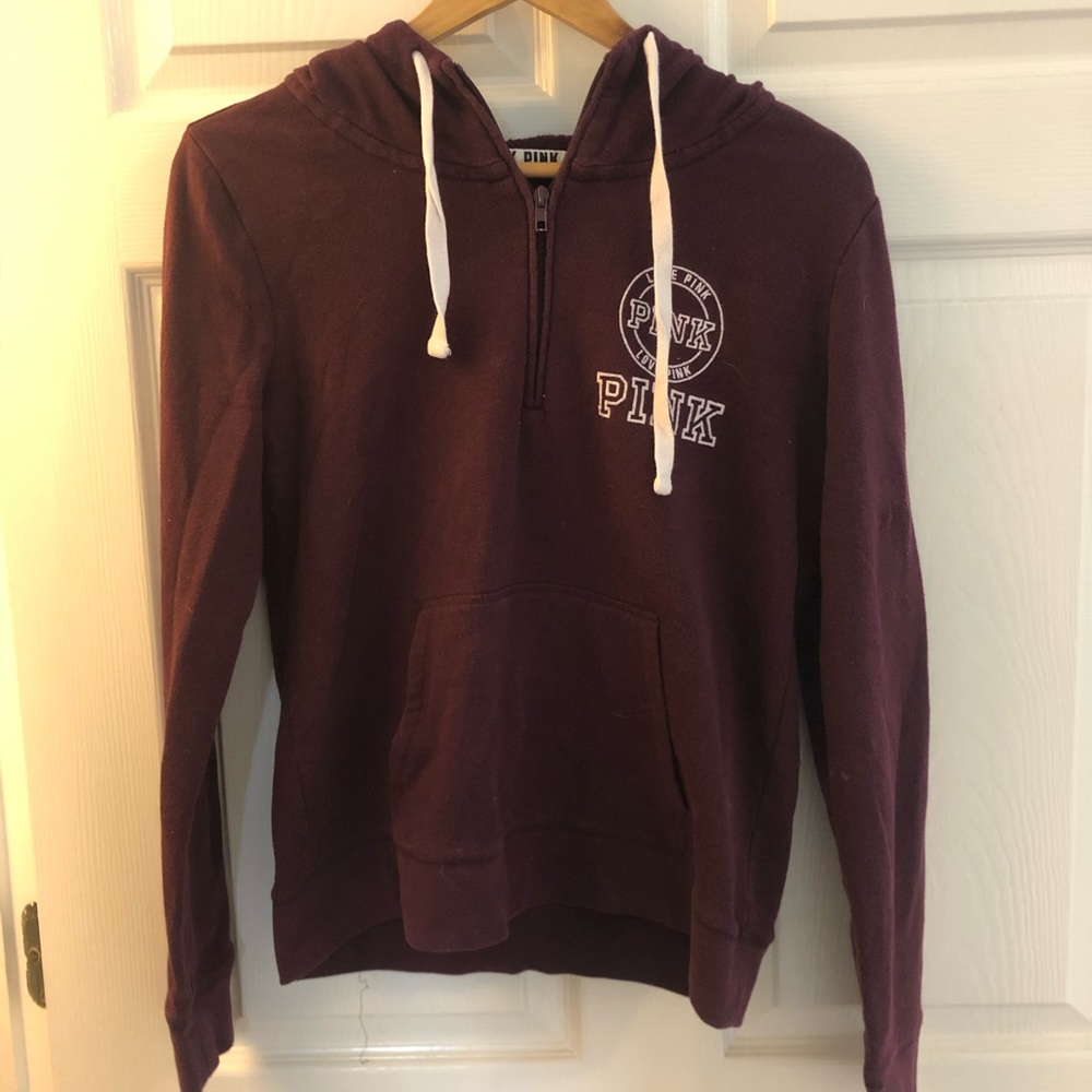 Maroon PINK half zip sweatshirt